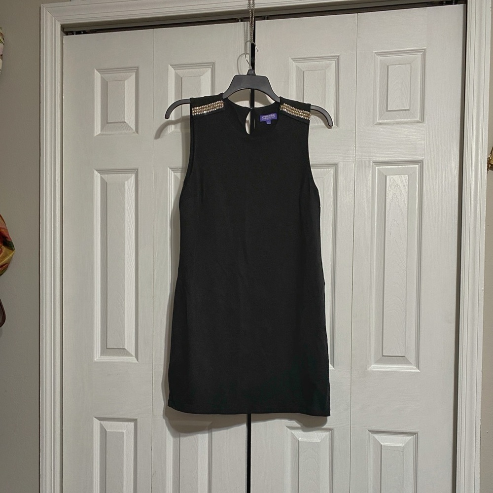 Vivienne Tam dresses black sleeveless Pearl rhinestone little black dress LARGE - Picture 1 of 12